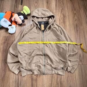 Earth Tone brown waffle knit zip up hoodie Size L (0112)